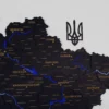 Карта України з деревини та LED-підсвіткою по контуру колір Black