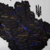 Карта України з деревини та LED-підсвіткою по контуру колір Black