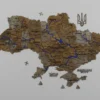 Деревʼяна 3D карта України з фарбованими річками без підсвітки колір Dark