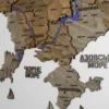 Деревʼяна 3D карта України з фарбованими річками без підсвітки колір Dark