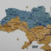 Настінна карта України з підсвіткою по контуру колір Flag