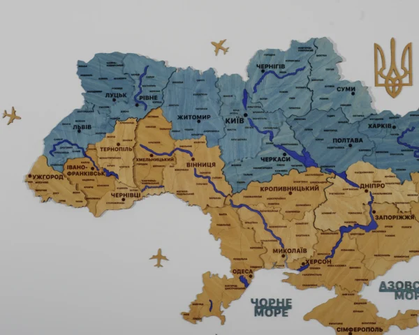 Настінна карта України з підсвіткою по контуру колір Flag