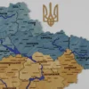 Настінна карта України з підсвіткою по контуру колір Flag
