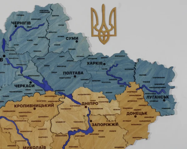 Настінна карта України з підсвіткою по контуру колір Flag
