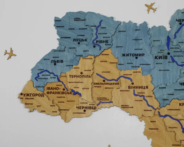 Настінна карта України з підсвіткою по контуру колір Flag
