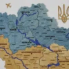 Настінна карта України з підсвіткою по контуру колір Flag