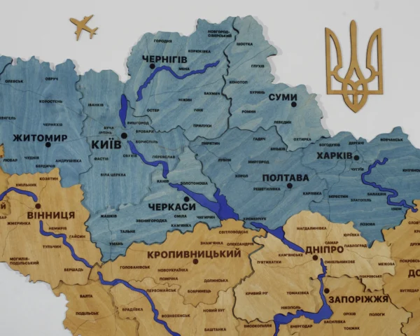Настінна карта України з підсвіткою по контуру колір Flag