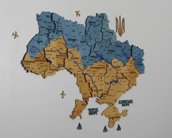 Настінна карта України з підсвіткою по контуру колір Flag