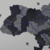 Карта України 3D на стіну з підсвіткою по контуру колір Grey