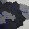 Карта України 3D на стіну з підсвіткою по контуру колір Grey