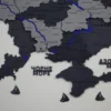 Карта України 3D на стіну з підсвіткою по контуру колір Grey