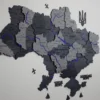 Карта України 3D на стіну з підсвіткою по контуру колір Grey