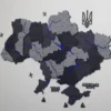 Карта України 3D на стіну з підсвіткою по контуру колір Grey