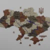 Багатошарова карта України з фарбованими річками без підсвітки колір Maple
