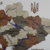 Багатошарова карта України з фарбованими річками без підсвітки колір Maple