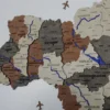 Багатошарова карта України з фарбованими річками без підсвітки колір Maple
