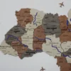 Багатошарова карта України з фарбованими річками без підсвітки колір Maple