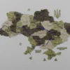 Карта України на стіну з 3D ефектом та фарбованими річками без підсвітки колір Olive
