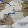 Карта України із дерева з мальованими річками без підсвітки колір Soft