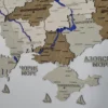 Карта України із дерева з мальованими річками без підсвітки колір Soft