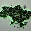Карта України із дерева на стіну з підсвіткою між областями колір Black