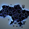 Карта України із дерева на стіну з підсвіткою між областями колір Black