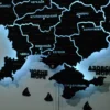 Карта України із дерева на стіну з підсвіткою між областями колір Black