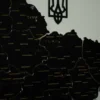 Карта України із дерева на стіну з підсвіткою між областями колір Black