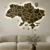 Карта України на акрилі з LED-підсвіткою між областями колір Dark