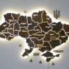 Карта України на акрилі з LED-підсвіткою між областями колір Dark