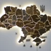 Карта України на акрилі з LED-підсвіткою між областями колір Dark