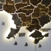 Карта України на акрилі з LED-підсвіткою між областями колір Dark