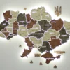 Карта України із дерева на акрилі з підсвіткою між областями колір Maple