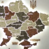 Карта України із дерева на акрилі з підсвіткою між областями колір Maple