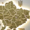 Настінна карта України на акрилі з підсвіткою між областями колір Oak