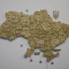 Настінна карта України на акрилі з підсвіткою між областями колір Oak