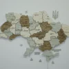 Деревʼяна карта України на акрилі з підсвіткою між областями колір Soft
