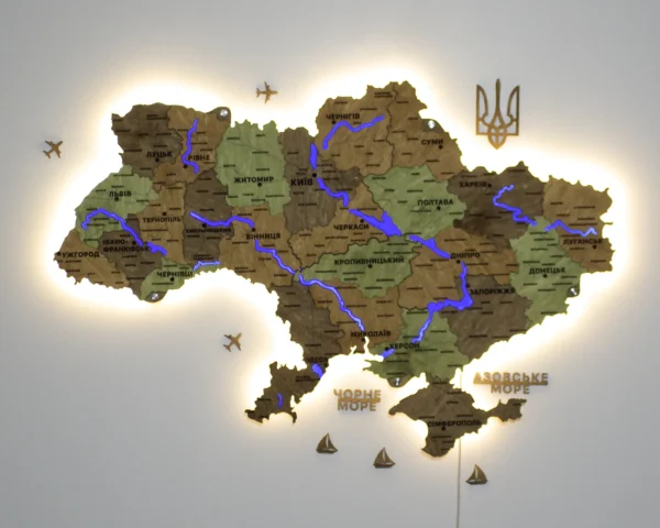 karta-ukrainy-z-pidsvitkoiu-richok-ta-konturiv-alpine-03.webp Настінна карта України з підсвіткою річок колір Forest
