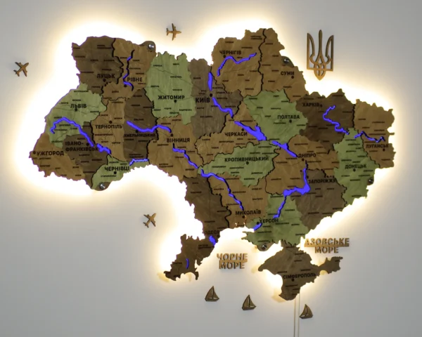 karta-ukrainy-z-pidsvitkoiu-richok-ta-konturiv-alpine-04.webp Настінна карта України з підсвіткою річок колір Forest
