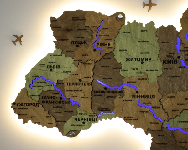 karta-ukrainy-z-pidsvitkoiu-richok-ta-konturiv-alpine-06.webp Настінна карта України з підсвіткою річок колір Forest