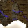 Карта України з підсвіткою річок та по контуру колір Dark