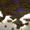 Карта України з підсвіткою річок та по контуру колір Dark