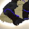 Карта України на стіну з підсвіткою річок колір Grand