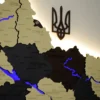 Карта України на стіну з підсвіткою річок колір Grand