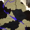 Карта України на стіну з підсвіткою річок колір Grand