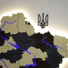 Карта України на стіну з підсвіткою річок колір Grand