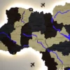 Карта України на стіну з підсвіткою річок колір Grand