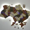 Карта України з LED-підсвіткою річок колір Maple