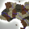 Карта України з LED-підсвіткою річок колір Maple