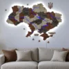 Карта України з LED-підсвіткою річок колір Maple